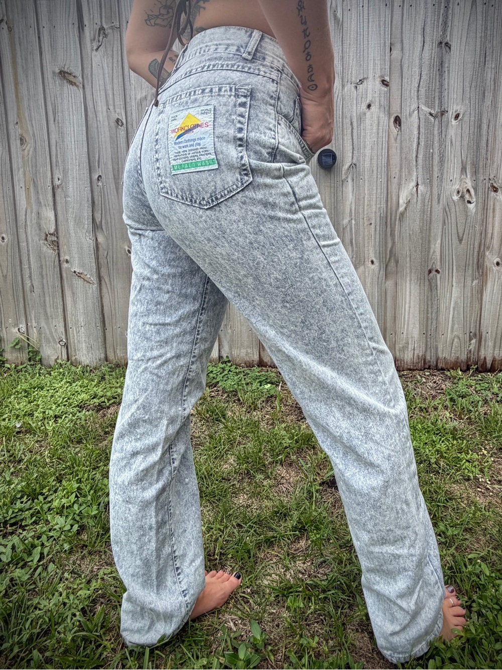 Vintage WORKCLOTHES Brand Acid Wash Women’s Jeans - Gray Emerald Wash